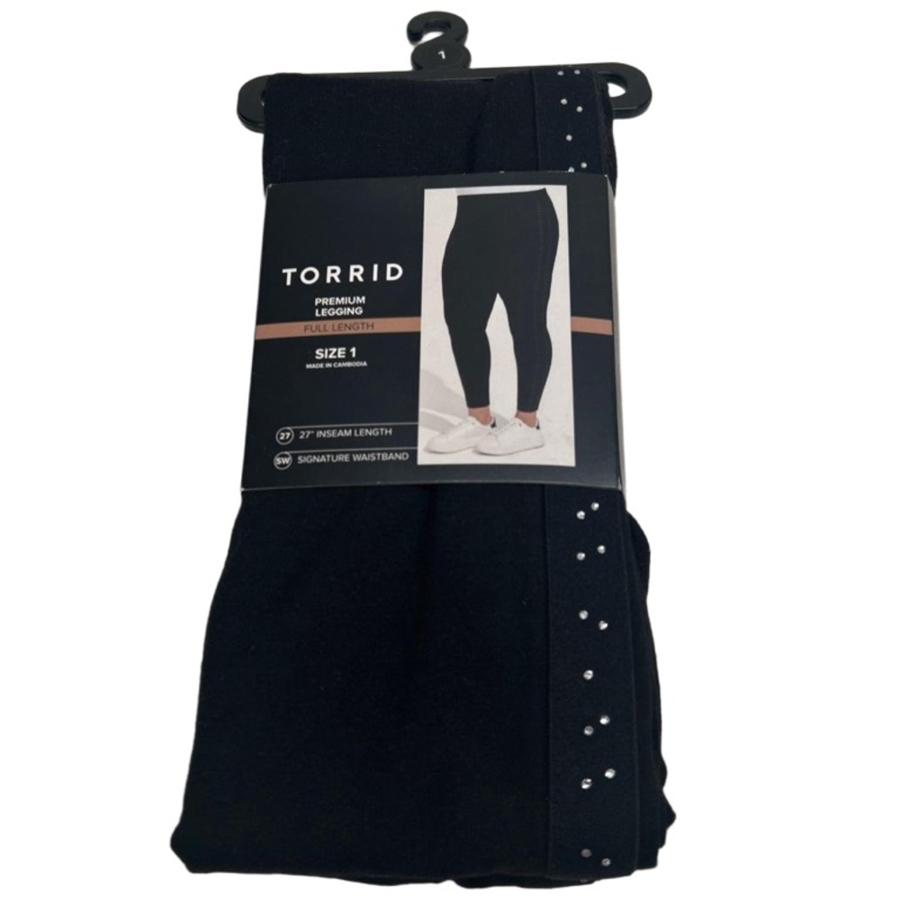Torrid Full Length Premium Leggings Black With Rhinestones New In Package